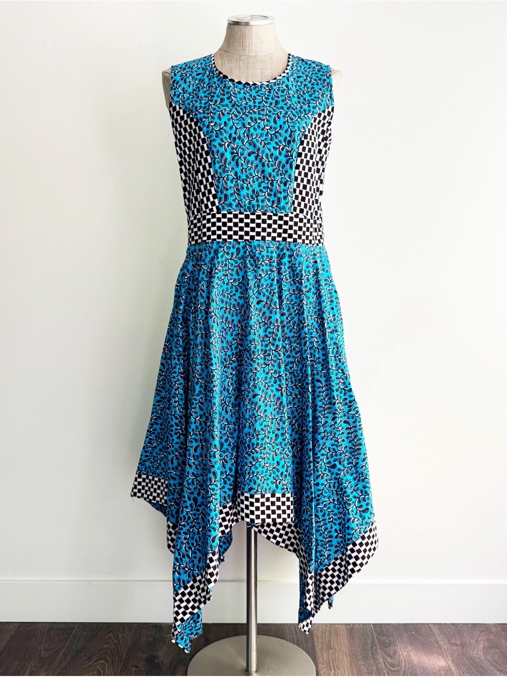 Kiki Clothing Jaga Jaga Midi Wax Print Handkerchief Hem Dress